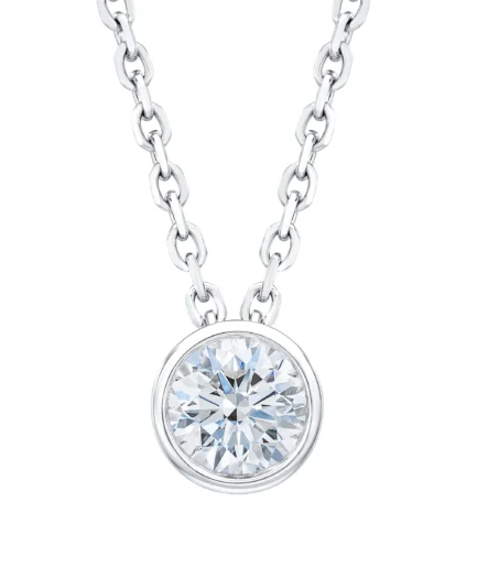 Round Brilliant 0.50 ctw VS2 Clarity, G Color Diamond 14kt White Gold Solitaire Pendant