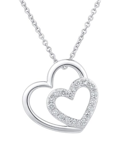 Round Brilliant 0.15 ctw VS2 Clarity, I Color Diamond 14kt Gold Heart Pendant