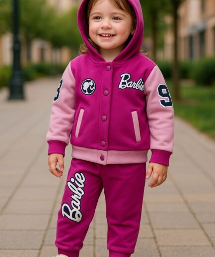 Barbie Girls Pink Hoodie & Joggers Set – Size 4T (Age 4 Years) Brand new