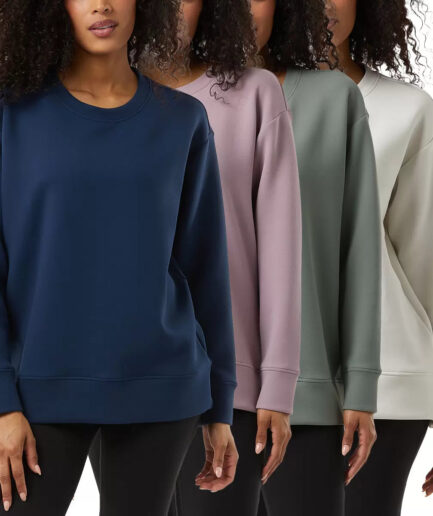 32 Degrees Ladies Sueded Tech Crewneck