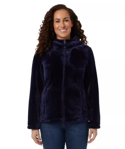32 Degrees Women's Plush Fleece with Hood in Blue
